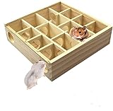 MMCCHB Labyrinthe en bois pour hamster en bois - Avec couverture transparente et jouet à mâcher - Tunnel de labyrinthe - Pour petits animaux de compagnie (1 paquet)