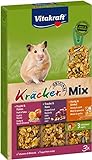 Vitakraft KRÄCKER Trio-Mix, knabber Barre pour hamster à base de miel/noix/fruits, lot de 5 x 3 barres